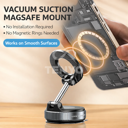 2026 New 360° Rotating Magnetic Vacuum Car Phone Holder – Foldable Dashboard Mount, Strong Suction, Multi-Angle Navigation Stand